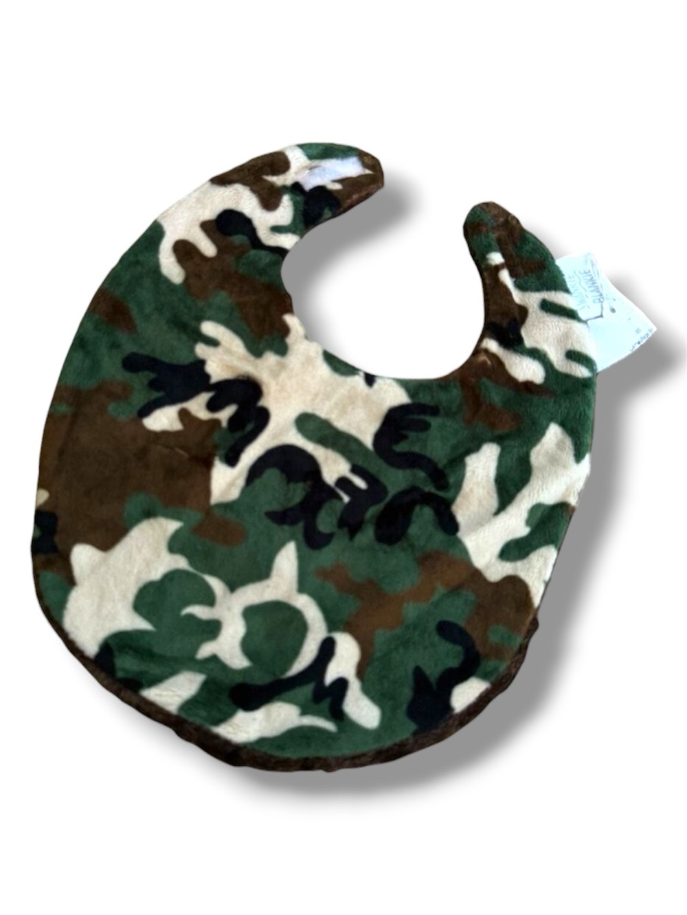 Swankie‎ Blankie Camouflage Bib Green Tan Brown Minky Minkie Dot NEW Reversible